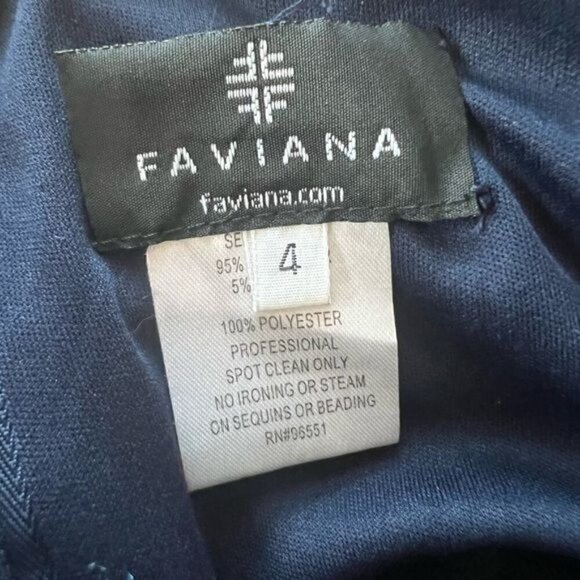 Faviana blue dress maxi long strapless embroidered size 4 - Picture 7 of 7